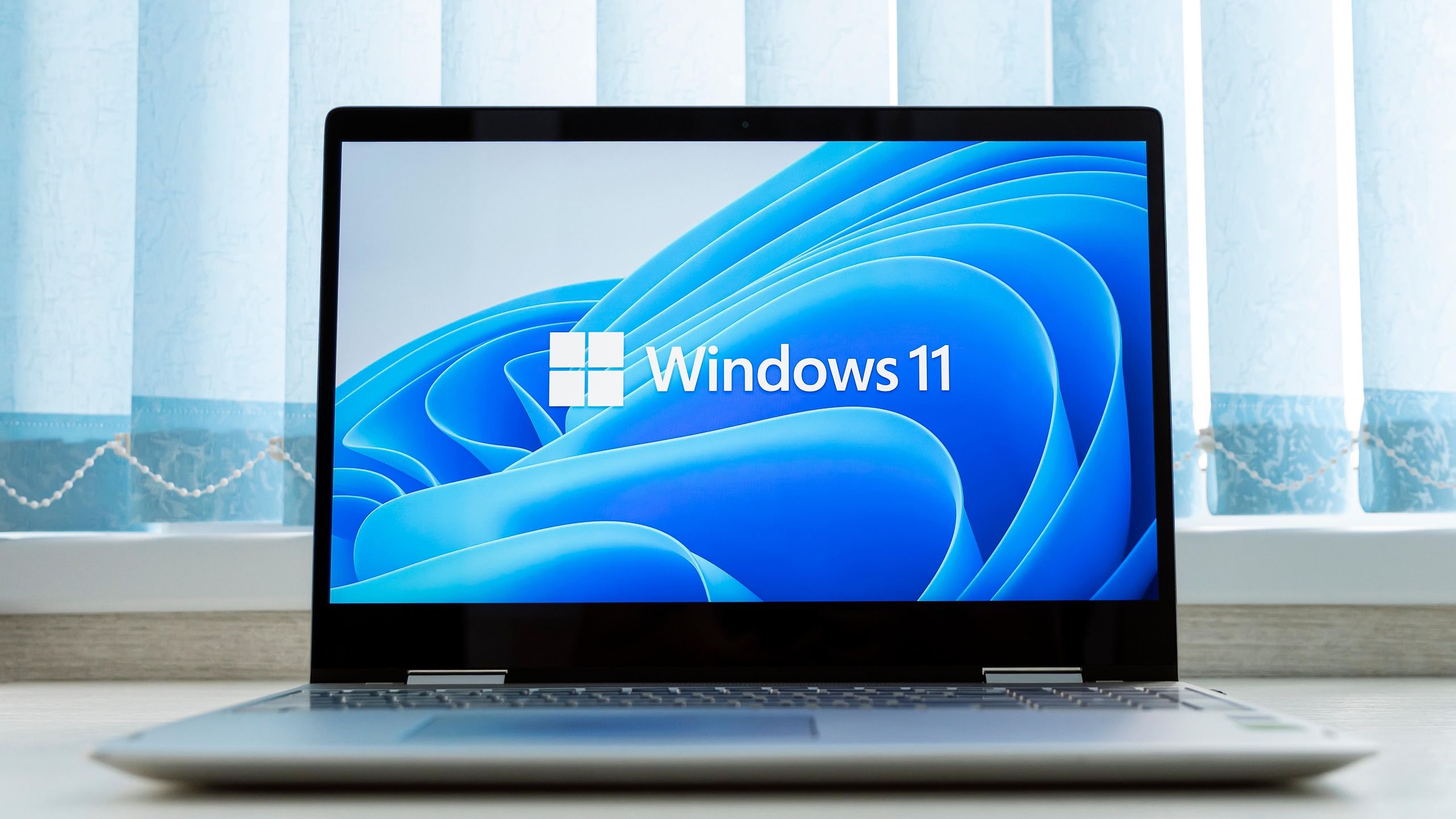 Pantalla de una laptop con el logo del Windows 11